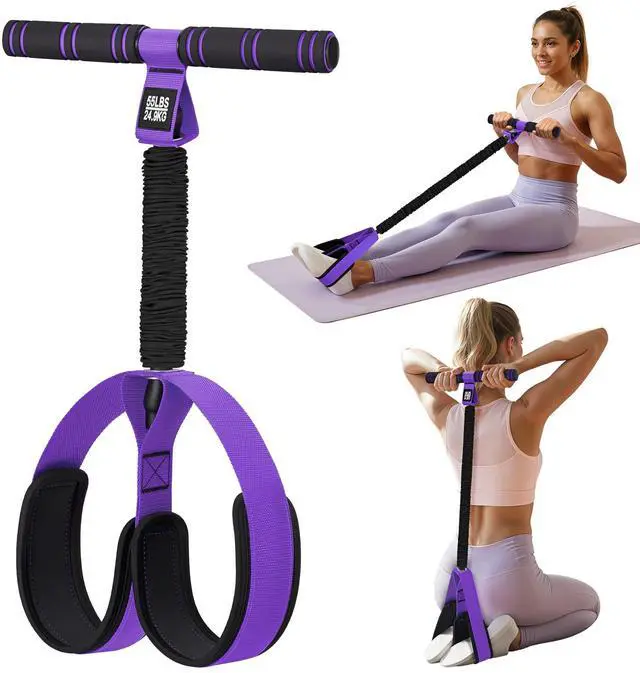 Main image of Pedal Resistance Band with Handle | Upgraded 55LBS Exercise Resistance Bands for Core, Abs, Legs, Glutes, Arms, Strength, Physical Therapy, Pilates, Sit Up Workout Equipment for Women Home Gym