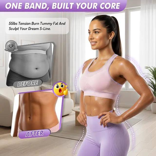 Alt view image 3 of 7 - Pedal Resistance Band with Handle | Upgraded 55LBS Exercise Resistance Bands for Core, Abs, Legs, Glutes, Arms, Strength, Physical Therapy, Pilates, Sit Up Workout Equipment for Women Home Gym