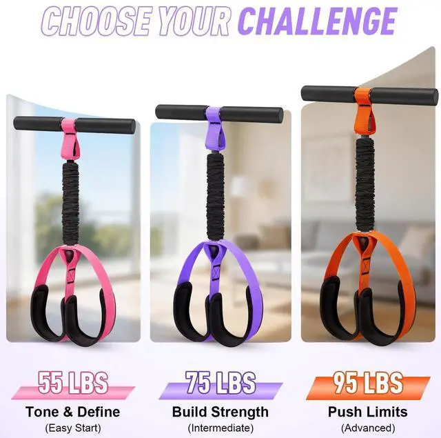 Alt view image 7 of 7 - Foot Pedal Resistance Band, Resistance Band with Handle, Exercise Bands for Home Gym Workout Equipment, Sit Up Exercise Equipment for Abdomen, Waist, Arm, Leg Stretching Slimming Training
