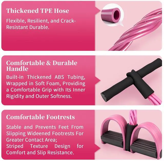 Alt view image 4 of 4 - Multifunction Tension Rope, 6-Tube Elastic Yoga Pedal Puller Resistance Band, Natural Latex Tension Rope Fitness Equipment, for Abdomen/Waist/Arm/Leg Stretching Slimming Training