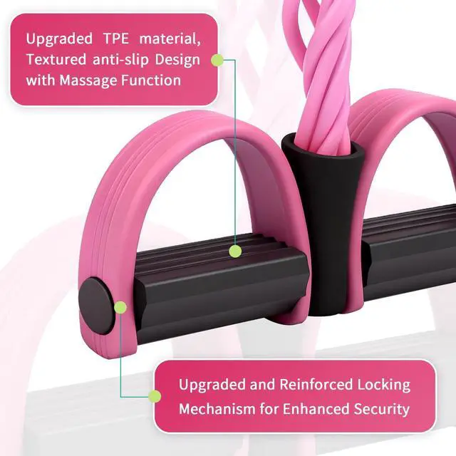 Alt view image 3 of 4 - Multifunction Tension Rope, 6-Tube Elastic Yoga Pedal Puller Resistance Band, Natural Latex Tension Rope Fitness Equipment, for Abdomen/Waist/Arm/Leg Stretching Slimming Training