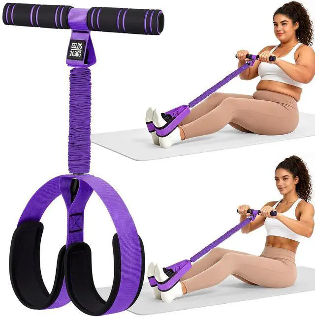 Main image of Multifunctional Durable Pedal Resistance Band with Handle, Upgraded Elastic Exercise Bands for Home Gym, Anti-Snap Sit Up Equipment & Ab Trainer for Core/Arms/Legs/Glutes Workout for Women