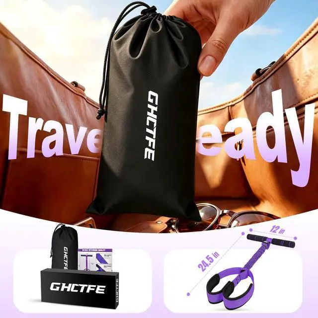 Alt view image 4 of 4 - Multifunctional Durable Pedal Resistance Band with Handle, Upgraded Elastic Exercise Bands for Home Gym, Anti-Snap Sit Up Equipment & Ab Trainer for Core/Arms/Legs/Glutes Workout for Women