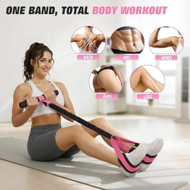 Alt view image 3 of 7 - Upgraded Pedal Resistance Band with Handles, Foot Pedal Resistance Bands for Women, Core Abs Leg Training, Exercise Bands for Full Body Workout Fitness, Home Gym Equipment, Pilates & Physical Therapy
