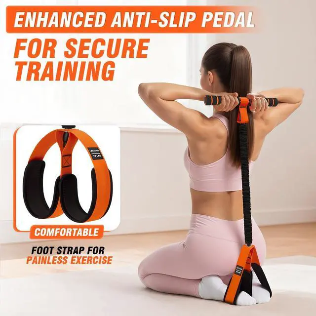 Alt view image 2 of 7 - 2026 Upgraded Pedal Resistance Bands with Handles, Upgrade Women Exercise Bands for Full Body Training,Core, ABS,Legs,Glutes,Arms,Pilates,Physical Therapy, Strength, Sit Up Equipment for Home Workout