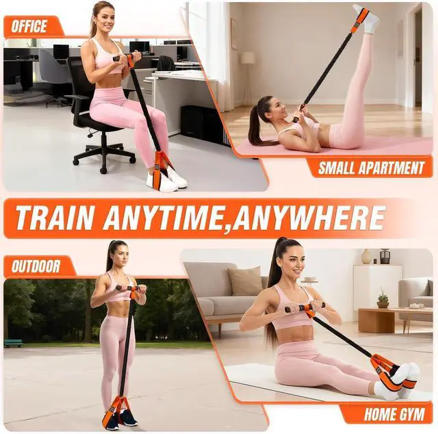 Alt view image 7 of 7 - 2026 Upgraded Pedal Resistance Bands with Handles, Upgrade Women Exercise Bands for Full Body Training,Core, ABS,Legs,Glutes,Arms,Pilates,Physical Therapy, Strength, Sit Up Equipment for Home Workout