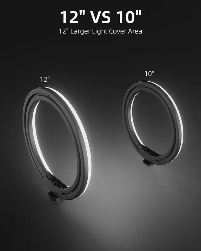 Alt view image 4 of 7 - 12" Ring Light with 63" extendable Tripod Stand, Selfie RingLight with Phone Holder and Selfie Remote, 2-in-1 Dimmable LED Ring Light for Makeup, Live Stream, Photography