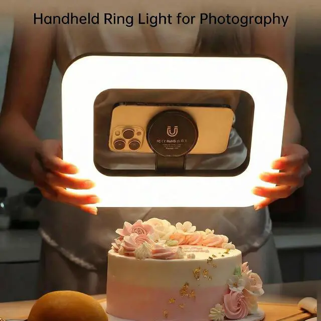 Alt view image 5 of 5 - Ring Light for Phone, Magnetic Selfie Light with Tripod Stand, Rechargeable RGB Video Light, 10 Brightness Levels & 3 Cold Shoes for Recording, Vlogging, Influencers, Makeup