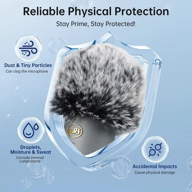 Alt view image 4 of 5 - Pop Filter/Windscreen for Blue Yeti and Yeti Pro Microphones, Furry Mic Cover for Wind and Ambient Noise Reduction