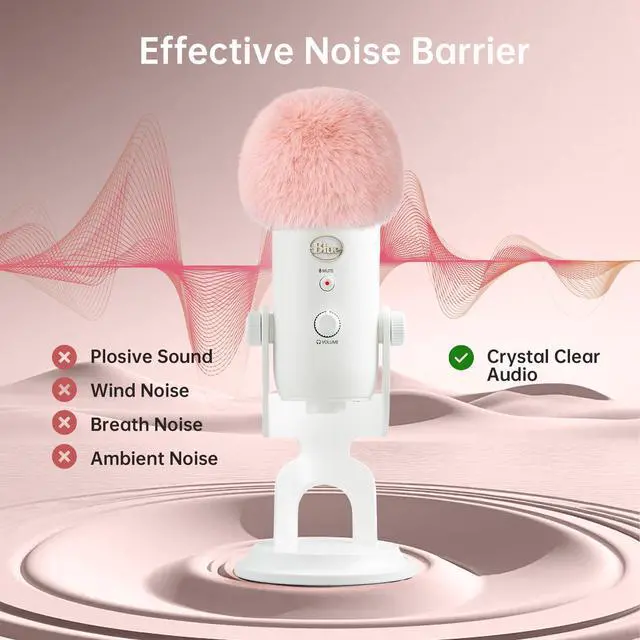 Alt view image 3 of 4 - Pop Filter/Windscreen for Blue Yeti and Yeti Pro Microphones, Furry Mic Cover for Wind and Ambient Noise Reduction