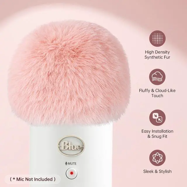 Alt view image 2 of 4 - Pop Filter/Windscreen for Blue Yeti and Yeti Pro Microphones, Furry Mic Cover for Wind and Ambient Noise Reduction