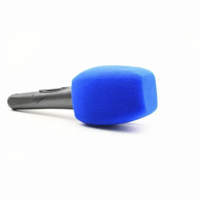 Alt view image 2 of 6 - Mic Foam Covers Handheld Microphone Windscreen Large Mic Foam Pop Filters for Handheld Microphone Interview Microphones (Square, Blue)