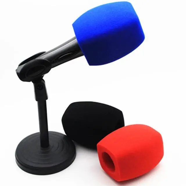 Alt view image 3 of 6 - Mic Foam Covers Handheld Microphone Windscreen Large Mic Foam Pop Filters for Handheld Microphone Interview Microphones (Square, Blue)