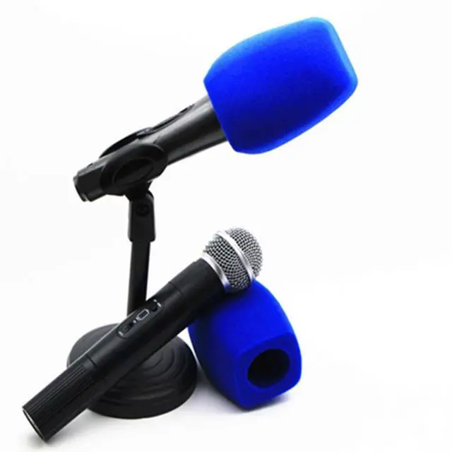 Alt view image 5 of 6 - Mic Foam Covers Handheld Microphone Windscreen Large Mic Foam Pop Filters for Handheld Microphone Interview Microphones (Square, Blue)