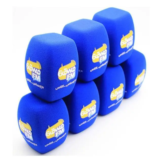 Alt view image 6 of 6 - Mic Foam Covers Handheld Microphone Windscreen Large Mic Foam Pop Filters for Handheld Microphone Interview Microphones (Square, Blue)