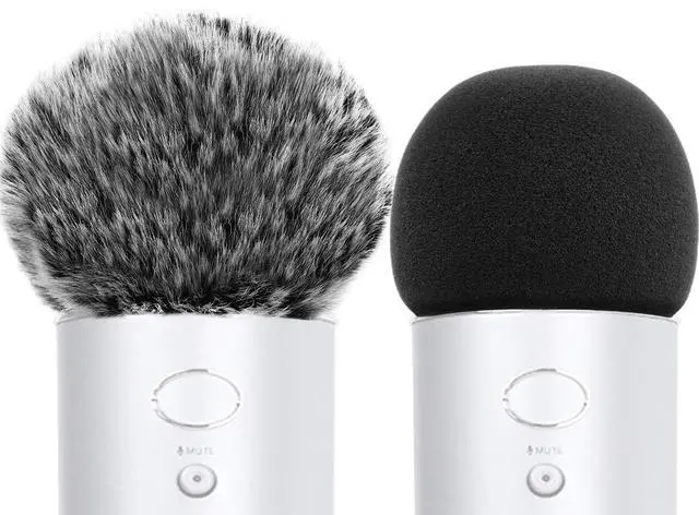 Main image of Mic Cover Compatible with Blue Yeti, Microphone Windscreen, Foam Cover Furry Wind Muff Compatible with Blue Yeti, Yeti Pro CondenserCombo 2Pack