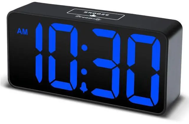 Main image of Small Digital Alarm Clock for Bedroom, Large Big Numbers Display with Brightness Dimmer, Electric Bedside Desk Clock with USB Charging Port, Adjustable Alarm Volume, USB-C Adapter Powered