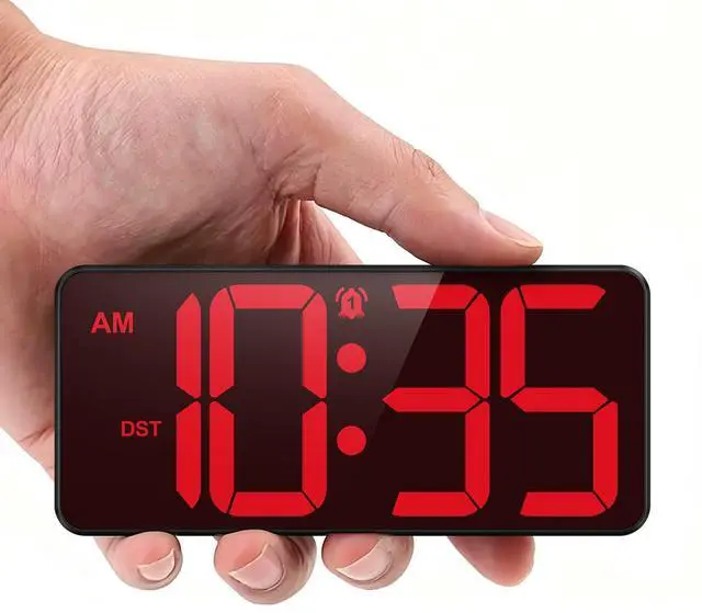 Main image of Digital Alarm Clock, Battery Operated Digital Clock for Travel, Small Cordless Battery Clock for Bedrooms, LED Large-Digit 4 Dimmers Alarm Clock for Heavy Sleepers (Batteries Not Included)