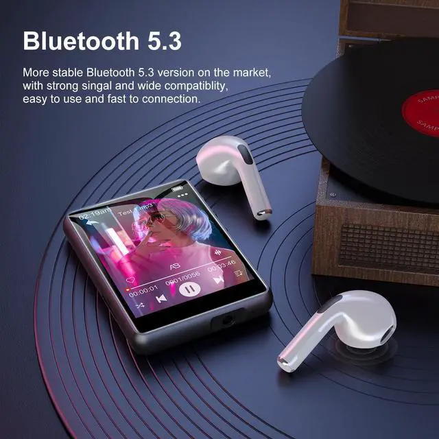 Alt view image 3 of 7 - MP3 Player Bluetooth 5.3 - SWOFY 64GB Mp3 Music Player with 2.4" Touch Screen, Portable Digital Audio Player with HD Speaker FM Radio, Recording Support up 512GB Black