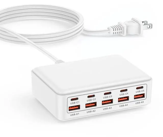 Main image of USB C Fast Charger Block,70W 10 Port Type C Charging Station USB Hub Block Cube,Android Wall Charger Power Strip Adapter Plug for iPhone 17e 16 15 14 13 12 Pro Max Pixel 10a Galaxy S26 iPad,4ft Cord