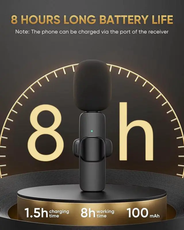 Alt view image 4 of 7 - Wireless Lavalier Mic for iPhone & Android USB-C, Dual Clip-On Lapel Mics with DSP Noise Reduction, Plug & Play, 2 Transmitters + Receiver for TikTok, YouTube, Interviews & Video Recording