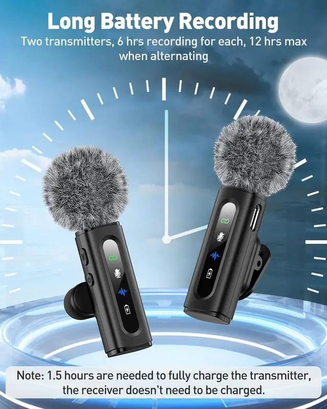 Alt view image 6 of 7 - USB C Lavalier Microphone Wireless AI Noise Cancellation Mini Mic for Type-C Android, iPhone 17/16/15, Tablet, PC, Video Recording Clip-on Mics with Rotatable Clip, Ideal for TikTok, YouTube, Podcast