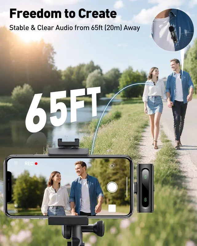 Alt view image 7 of 7 - USB C Lavalier Microphone Wireless AI Noise Cancellation Mini Mic for Type-C Android, iPhone 17/16/15, Tablet, PC, Video Recording Clip-on Mics with Rotatable Clip, Ideal for TikTok, YouTube, Podcast