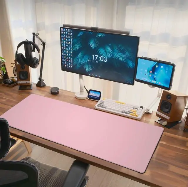 Main image of Pink Mouse Pad Extended Large Gaming Mousepad XL Big Long Oversized Desk Mat Stitched Edges 31.5 X 11.8 Inch for Home Office