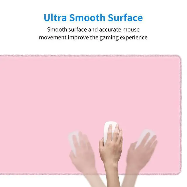Alt view image 4 of 7 - Pink Mouse Pad Extended Large Gaming Mousepad XL Big Long Oversized Desk Mat Stitched Edges 31.5 X 11.8 Inch for Home Office