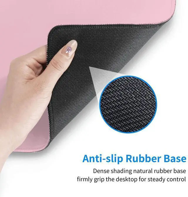 Alt view image 5 of 7 - Pink Mouse Pad Extended Large Gaming Mousepad XL Big Long Oversized Desk Mat Stitched Edges 31.5 X 11.8 Inch for Home Office