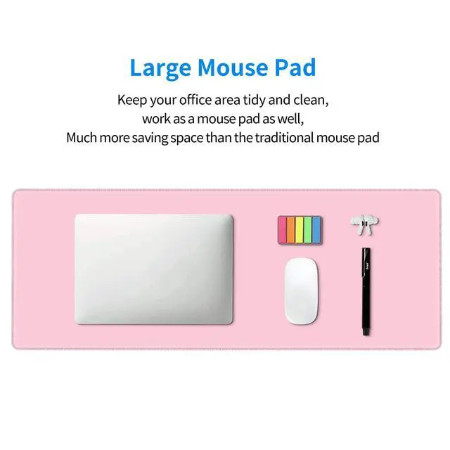 Alt view image 6 of 7 - Pink Mouse Pad Extended Large Gaming Mousepad XL Big Long Oversized Desk Mat Stitched Edges 31.5 X 11.8 Inch for Home Office