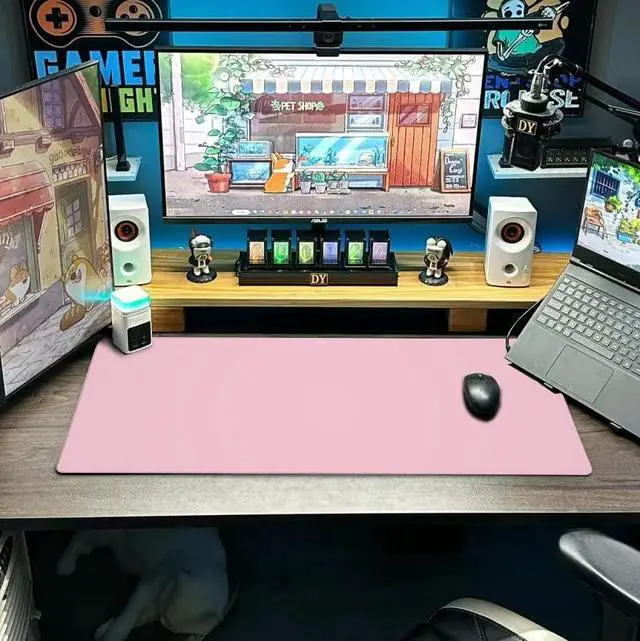 Alt view image 7 of 7 - Pink Mouse Pad Extended Large Gaming Mousepad XL Big Long Oversized Desk Mat Stitched Edges 31.5 X 11.8 Inch for Home Office