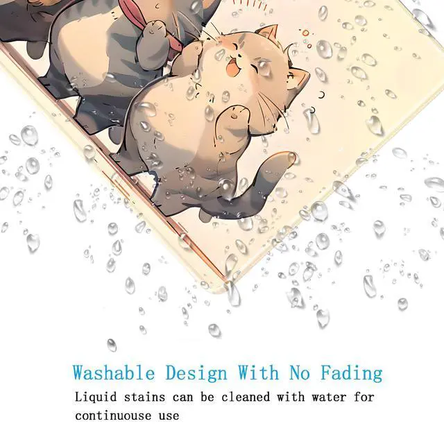 Alt view image 3 of 7 - Cute Anime Cats Mouse Pad,Large Size Desk Mat with Stitched Edge,Non-Slip Rubber Base,Gaming Mouse Pad Computer Desktop Accessories for Office Home
