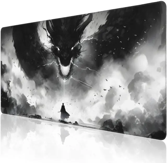 Main image of Extended Large Gaming Mouse Pad, Horror Anime Manga Large Desk Mat for Desktop XXL, Non-Slip Rubber Base Stitched Edges Long Computer Keyboard Desk Pad Mouse Mat for Gaming Home Office 35.4"X15.7"