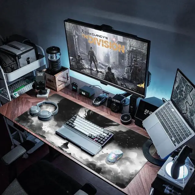 Alt view image 7 of 7 - Extended Large Gaming Mouse Pad, Horror Anime Manga Large Desk Mat for Desktop XXL, Non-Slip Rubber Base Stitched Edges Long Computer Keyboard Desk Pad Mouse Mat for Gaming Home Office 35.4"X15.7"