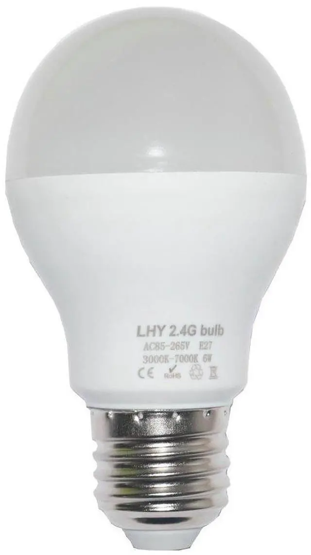 Alt view image 2 of 6 - 6W E27 Smart LED Light Bulbs Dimmable with 2.4GHz Wireless 3-Zone Remote Control - Adjustable Color Temperature (Warm/Cool) and Brightness 2 Pack (2 Bulb+1 Remote)