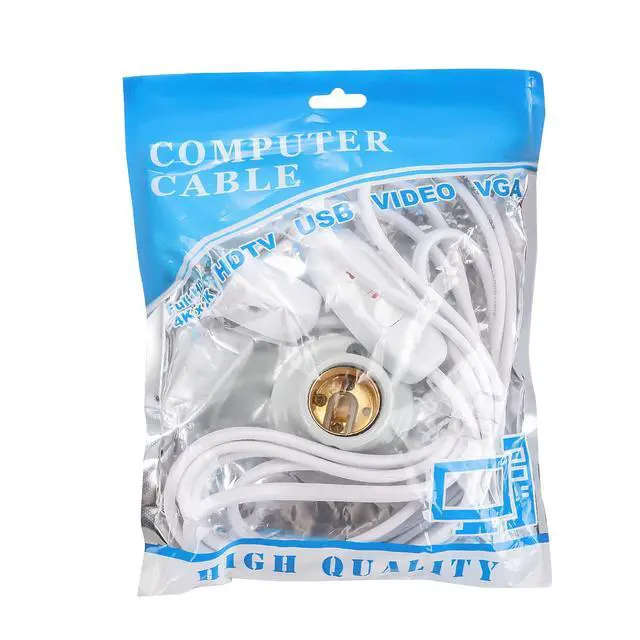 Alt view image 6 of 7 - E26 E27 Ceramic Light Socket, Ceramic Light Bulb Socket, Pure Copper core 2x1mm², Medium Base Lampholder for Incandescent Led Light Bulbs Replacement9.8ft, 1-Pack, White