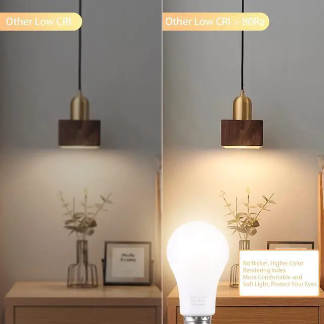 Alt view image 4 of 7 - A19 LED Light Bulbs with Remote Control 1100LM 12W (80W Equivalent) LED Bulbs,Stepless Dimmable 3000K-6000K,E26 Base,CRI 80+,2.4GHz,25000+ Hours Lifespan,Light Bulb for Home Decor,1Bulb & Remote