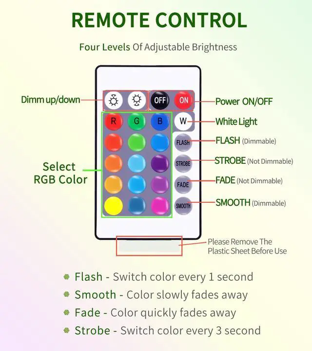 Alt view image 5 of 5 - Color Changing Light Bulb with 11.48ft Cord,Christmas Decoration, Remote Control,RGB White 10W LED 16 Color Choices,for Holiday Home,Indoor and Outdoor Romantic Colorful Atmosphere