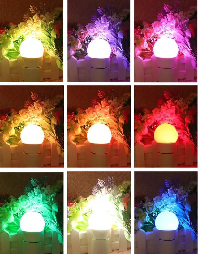 Alt view image 3 of 5 - Color Changing Light Bulb with 11.48ft Cord,Christmas Decoration, Remote Control,RGB White 10W LED 16 Color Choices,for Holiday Home,Indoor and Outdoor Romantic Colorful Atmosphere