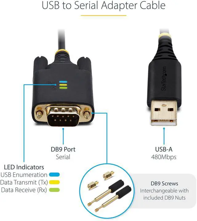 Alt view image 4 of 7 - 6ft USB to Serial Adapter Cable, FTDI (1P6FFC-USB-SERIAL)