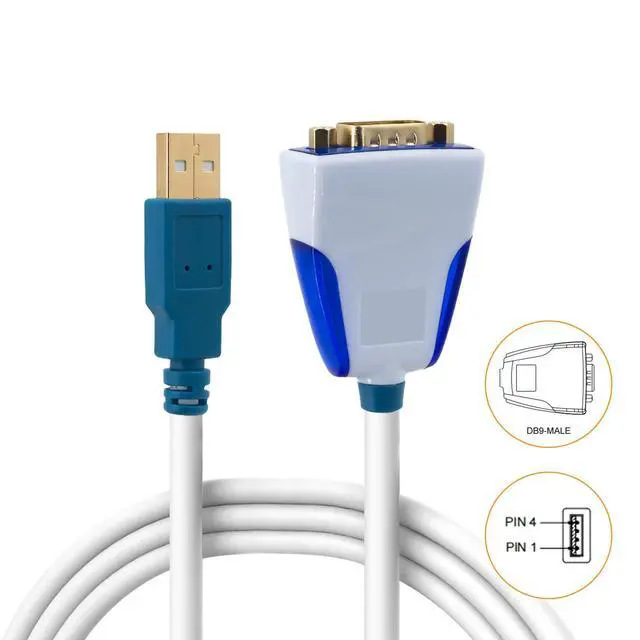 Alt view image 5 of 7 - USB to DB9 Male RS232 Cable Us232R 1M Converter Cable with Chip FT232RQ Supports All Computer Systems, Up to 1M Transmission Rate, No Need Drivers