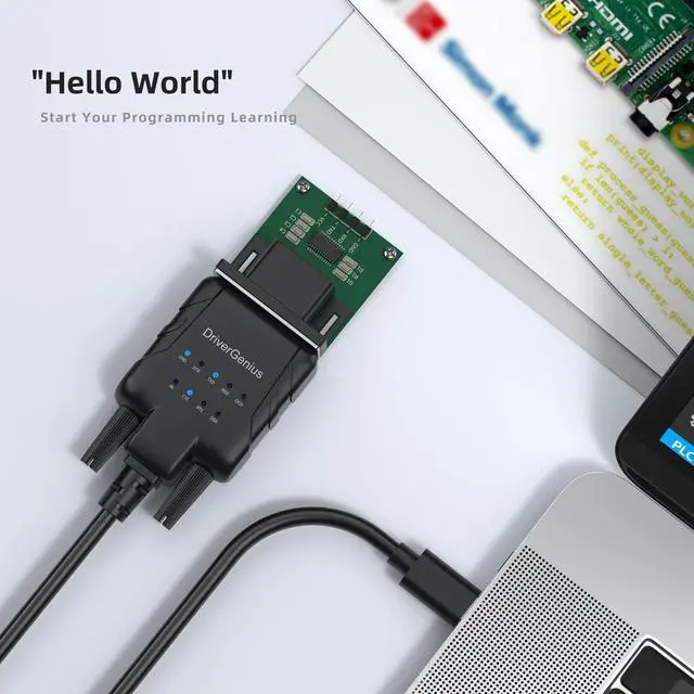 Alt view image 4 of 7 - SerialPulseX USB-C to Serial RS232 DB9 Adapter with 9 x LED Indicators - Prolific PL2303GC - Compatible with Windows 11, macOS 15, Linux (USB232A-E-C, 3ft/1m)