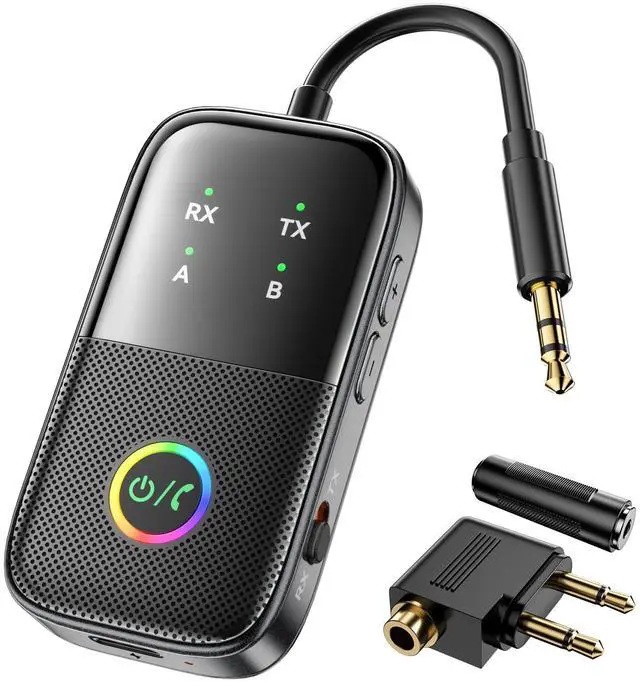 Main image of A5 Pro Bluetooth Transmitter Receiver,2-in-1 Airplane Bluetooth Adapter for Airplanes,TVs,Gyms,Supports Connecting 2 AirPods/Headphones,Low Latency and HD for Car/Home Stereo