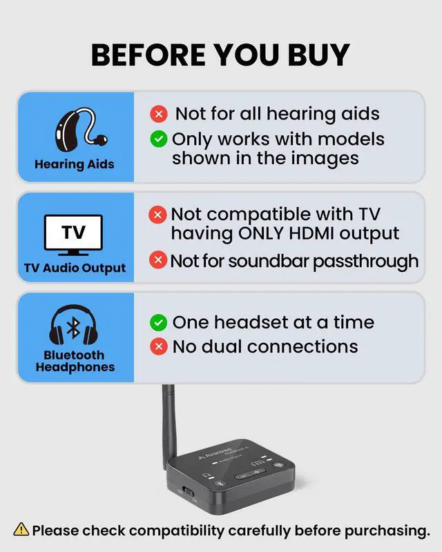 Alt view image 3 of 7 - Audikast 4 - Auracast & Bluetooth TV Transmitter for Headphones & Selected Hearing Aids, aptX Adaptive & HD, Optical & AUX Output, Future-Ready & Upgradeable