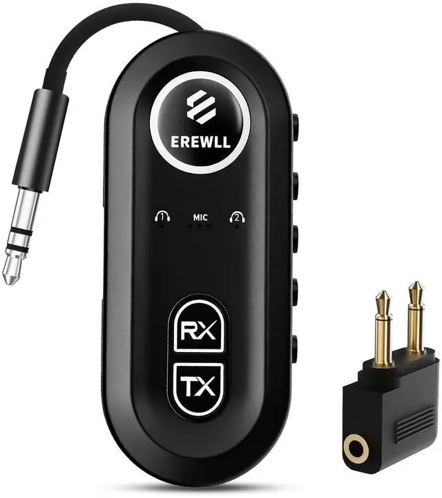 Main image of 2026 Upgraded Bluetooth 5.4 Transmitter Receiver, Airplane Bluetooth Adapter, Wireless Transmitter Supports 2 AirPods/Headphones, Wireless Audio Transmitter for TV, Travel, Car & Gym, Cable Storage