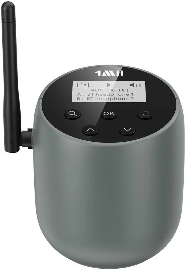 Main image of DS70 Bluetooth 5.3 Transmitter for TV to 2 Wireless Headphones/Speakers, aptX Adaptive/HD/LL, Long Range Wireless Audio Adapter with LCD Display, Optical AUX RCA Bypass and Mic Input