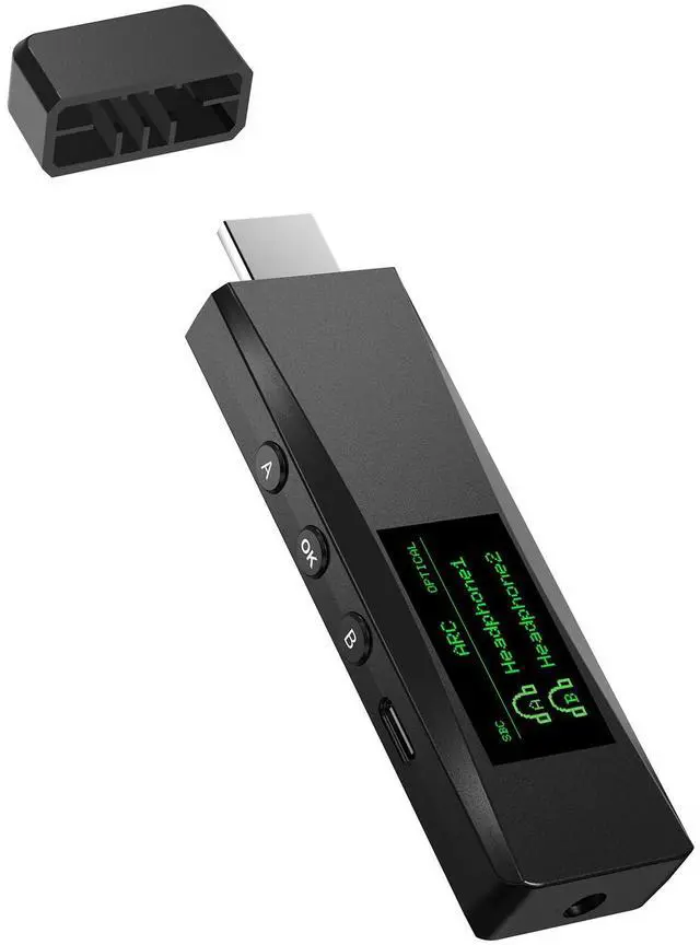 Main image of Bluetooth 5.2 Transmitter for 2 AirPods or BT Receiver Devices, Wireless Audio Adapter with HDMI ARC Input, Optical Audio Output & Bluetooth Output, LCD Screen, Plug and Play