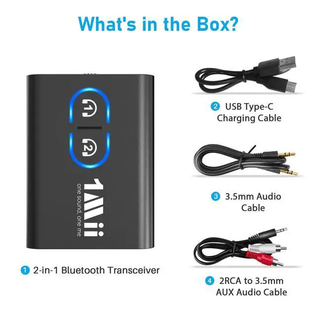 Alt view image 7 of 7 - Bluetooth 5.3 Transmitter Receiver for TV to Wireless Headphones, Dual Link aptX Adaptive/Low Latency/HD Audio, Aux Bluetooth Audio Receiver Adapter for Home Stereo, Airplane, Boat, Gym