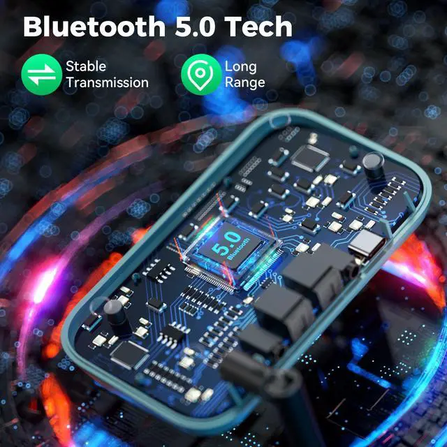Alt view image 5 of 7 - Bluetooth Transmitter for TV 3-in-1 Bluetooth 5.0 Transmitter Receiver for TV to 2 Headphones with LCD Display Adjustable Volume, Optical AUX RCA Bypass for Home Stereo Speaker